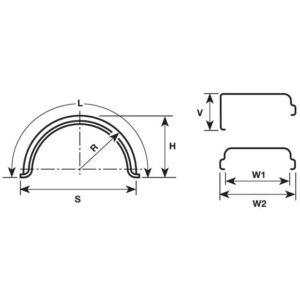 Single Arch Mudwing - J06C 255x950x530mm - Pair