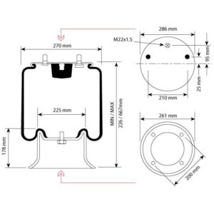 AIRSPRING ASSY (ASK008) PLASTIC PISTON SAF