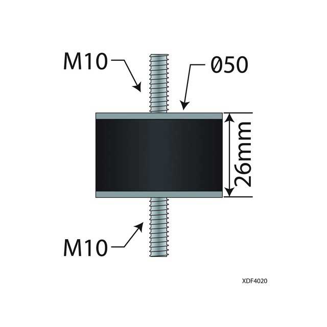 UNIVERSAL EXHAUST MOUNTING BUFFER M10