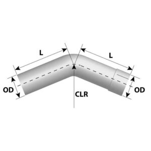ELBOW PIPE - 5 OD/ 5 OD 45DEG L305MM