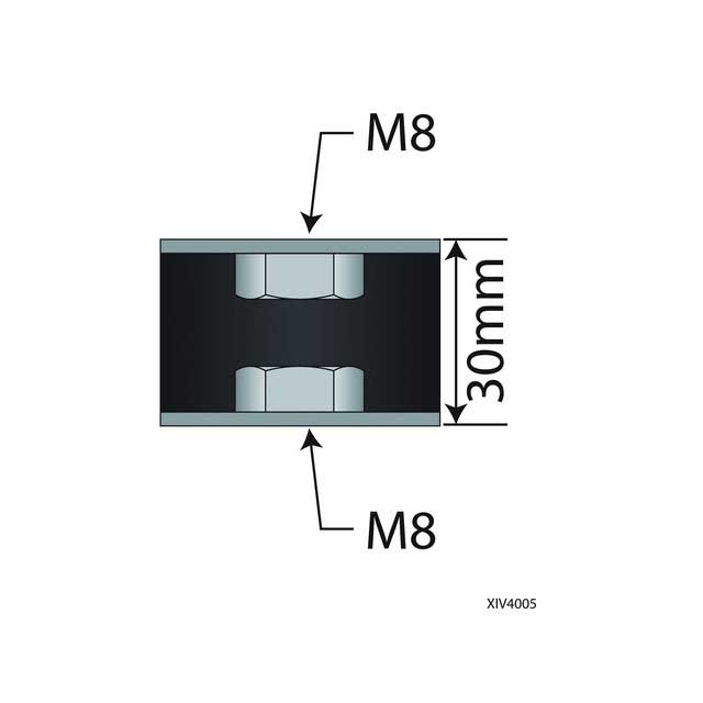 UNIVERSAL EXHAUST MOUNTING BUFFER M8