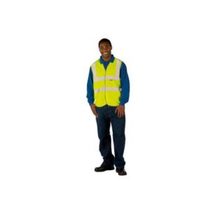 S/SLEEVE WAISTCOAT HI VIS YELLOW (LARGE) CLASS 2