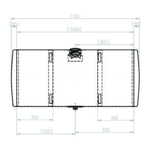 FUEL TANK BARE STEEL 1150 X 505 X 675MM 340 L