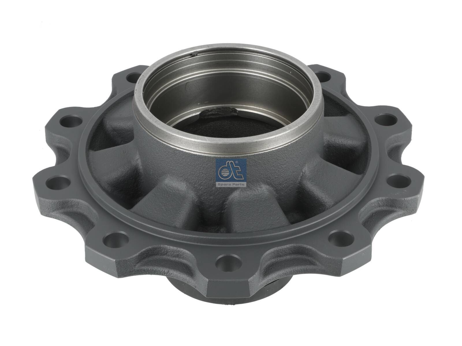 DT Spare Parts 10.10414 Wheel hub, without bearings, d1: 120 mm, d2: 150 mm, D: 380 mm, 10 bores, b: 22 mm, P: 335 mm, M136 x 2,5, H: 206 mm