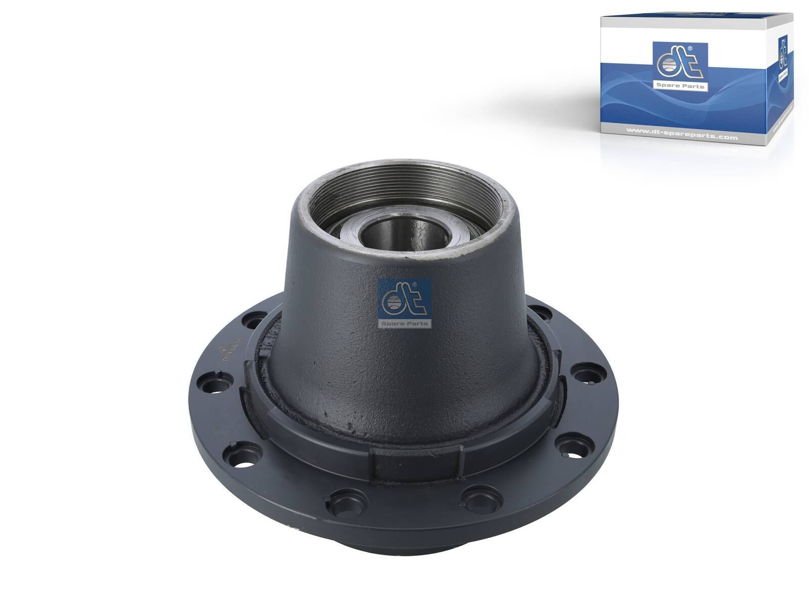DT Spare Parts 10.10429 Wheel hub, with bearing, d1: 150 mm, d2: 200 mm, D: 380 mm, 10 bores, b: 22 mm, P: 335 mm, M155 x 3, H: 285 mm