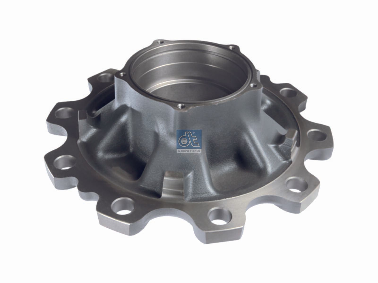 DT Spare Parts 10.20403 Wheel hub, without bearings, d1: 140 mm, d2: 140 mm, D: 376.5 mm, 10 bores, b: 23.4 mm, H: 158 mm