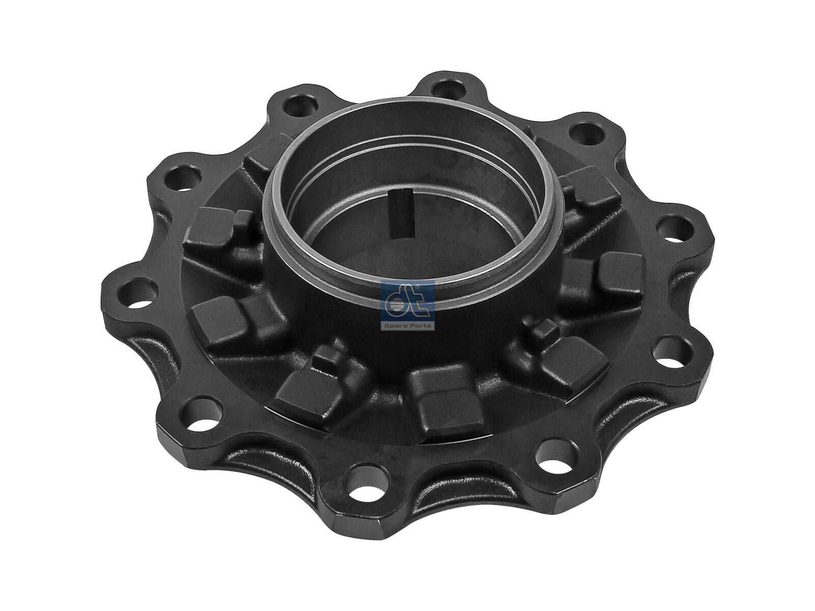 DT Spare Parts 10.20407 Wheel hub, without bearings, d1: 147 mm, d2: 147 mm, D: 376.5 mm, 10 bores, b: 23.4 mm, H: 173 mm