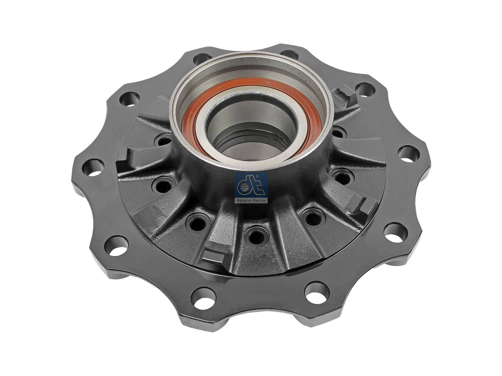 DT Spare Parts 10.30406 Wheel hub, with bearing, d1: 138 mm, d2: 138 mm, D: 380 mm, 10 bores, b: 22 mm, H: 148 mm