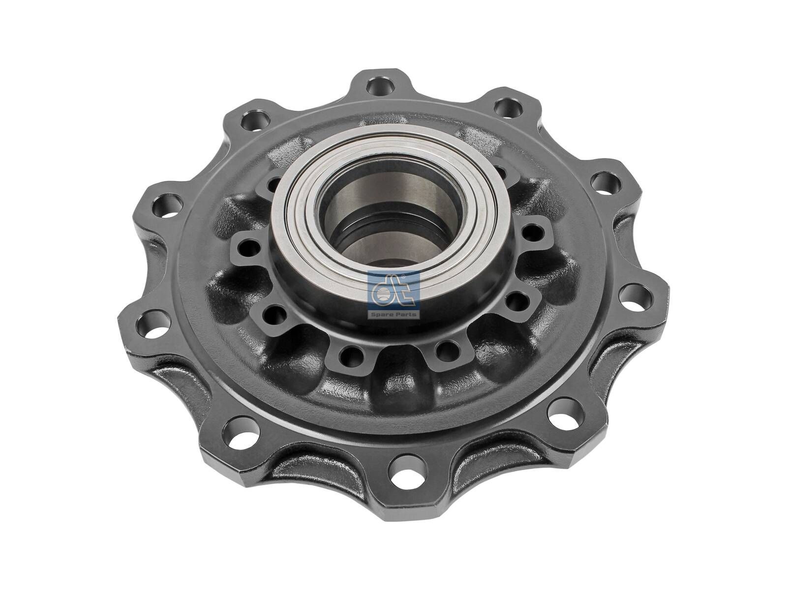 DT Spare Parts 10.30406 Wheel hub, with bearing, d1: 138 mm, d2: 138 mm, D: 380 mm, 10 bores, b: 22 mm, H: 148 mm