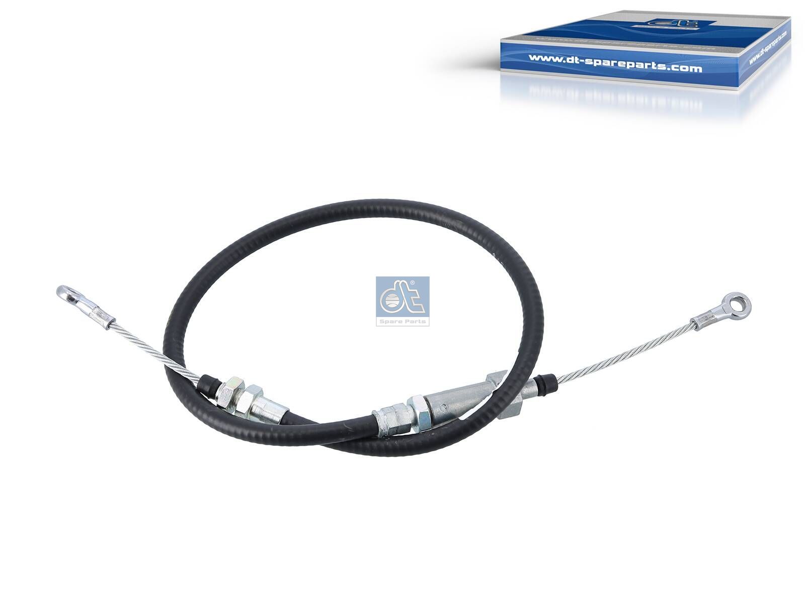 DT Spare Parts 12.47017 Control wire, parking brake, L1: 650 mm, L2: 973 mm
