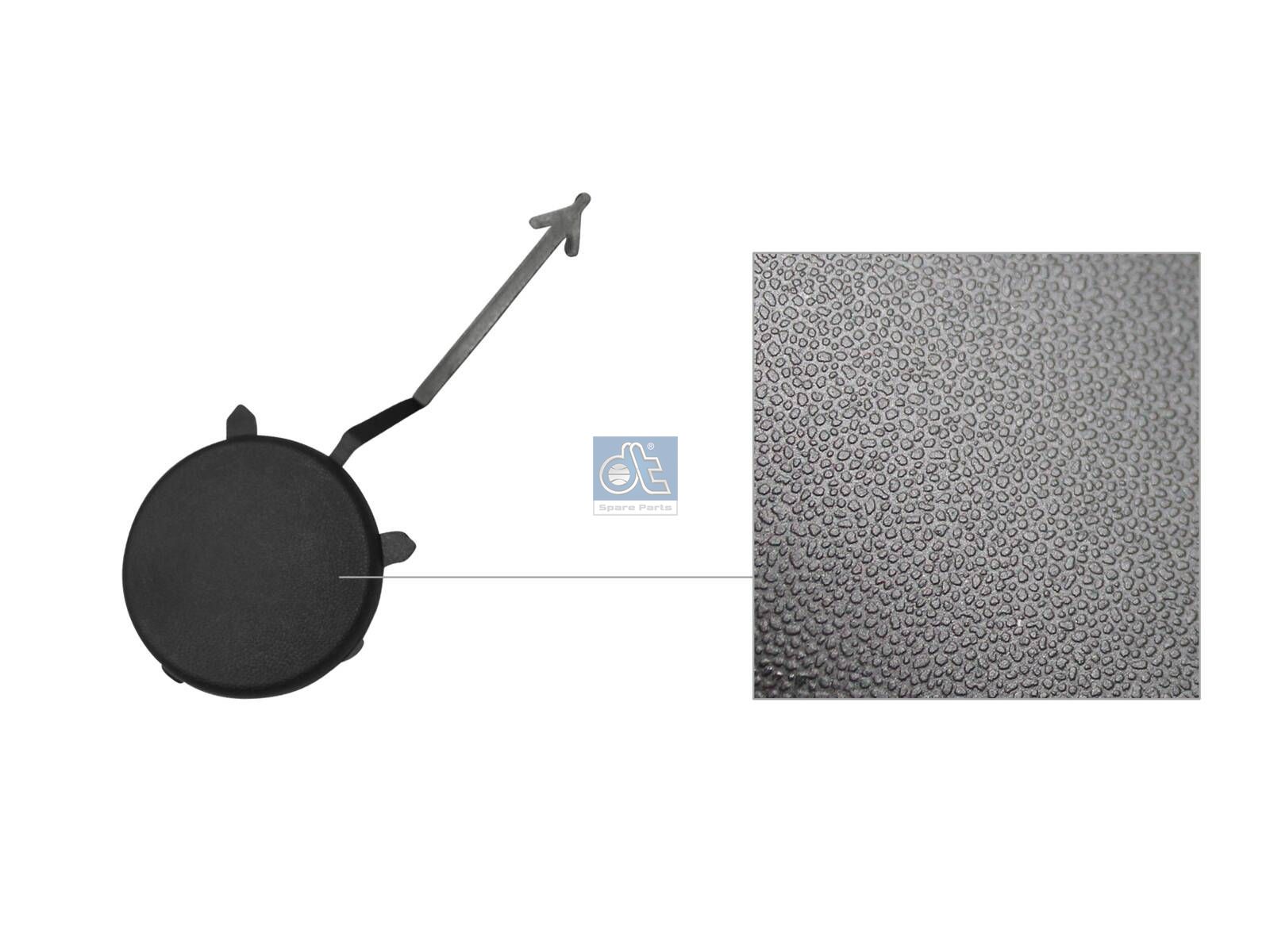 DT Spare Parts 12.82116 Cover, towing eye, rear, black