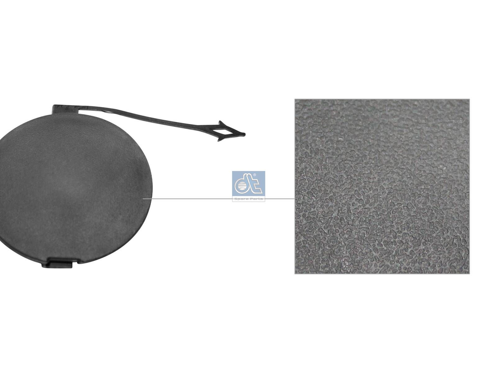 DT Spare Parts 12.82119 Cover, towing eye, front, black