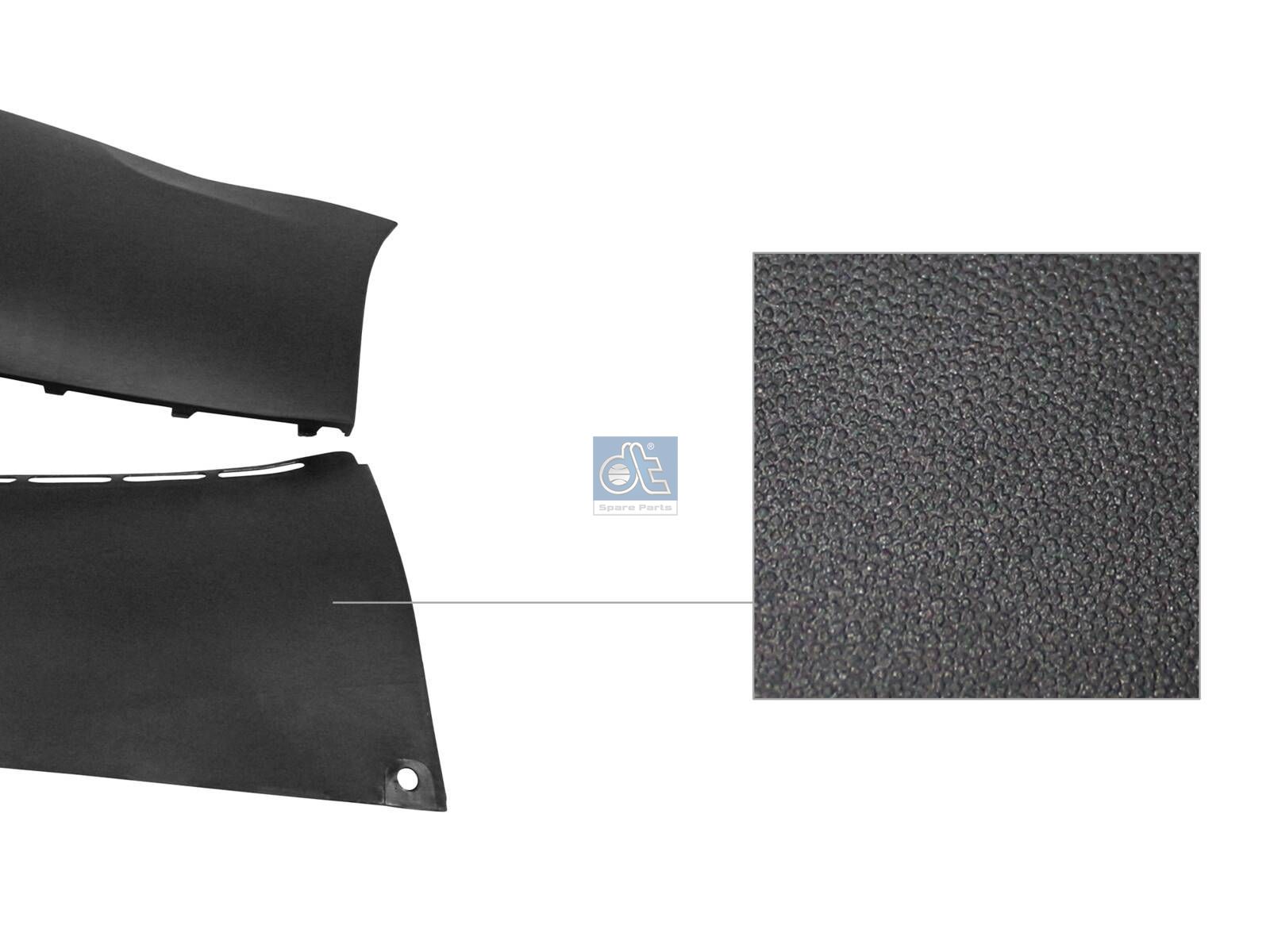 DT Spare Parts 12.82237 Bumper corner, rear, right, black