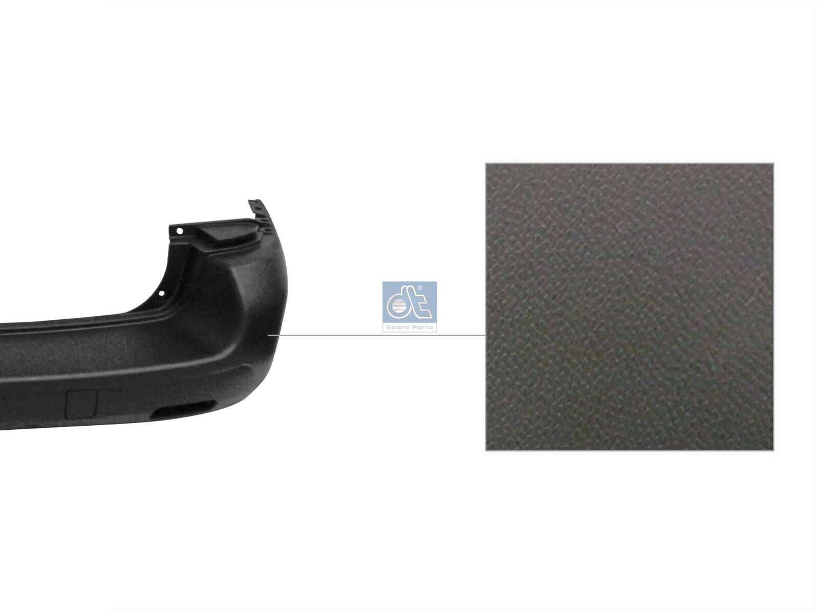 DT Spare Parts 12.82241 Bumper, rear, black