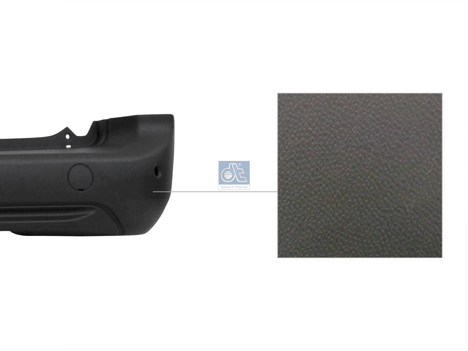 DT Spare Parts 12.82258 Bumper, rear, black