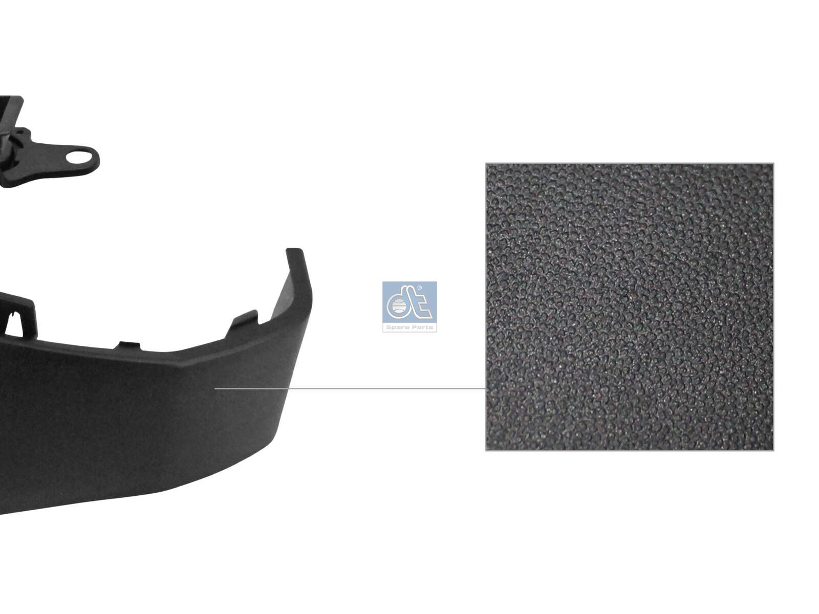DT Spare Parts 12.82262 Bumper corner, rear, left, black