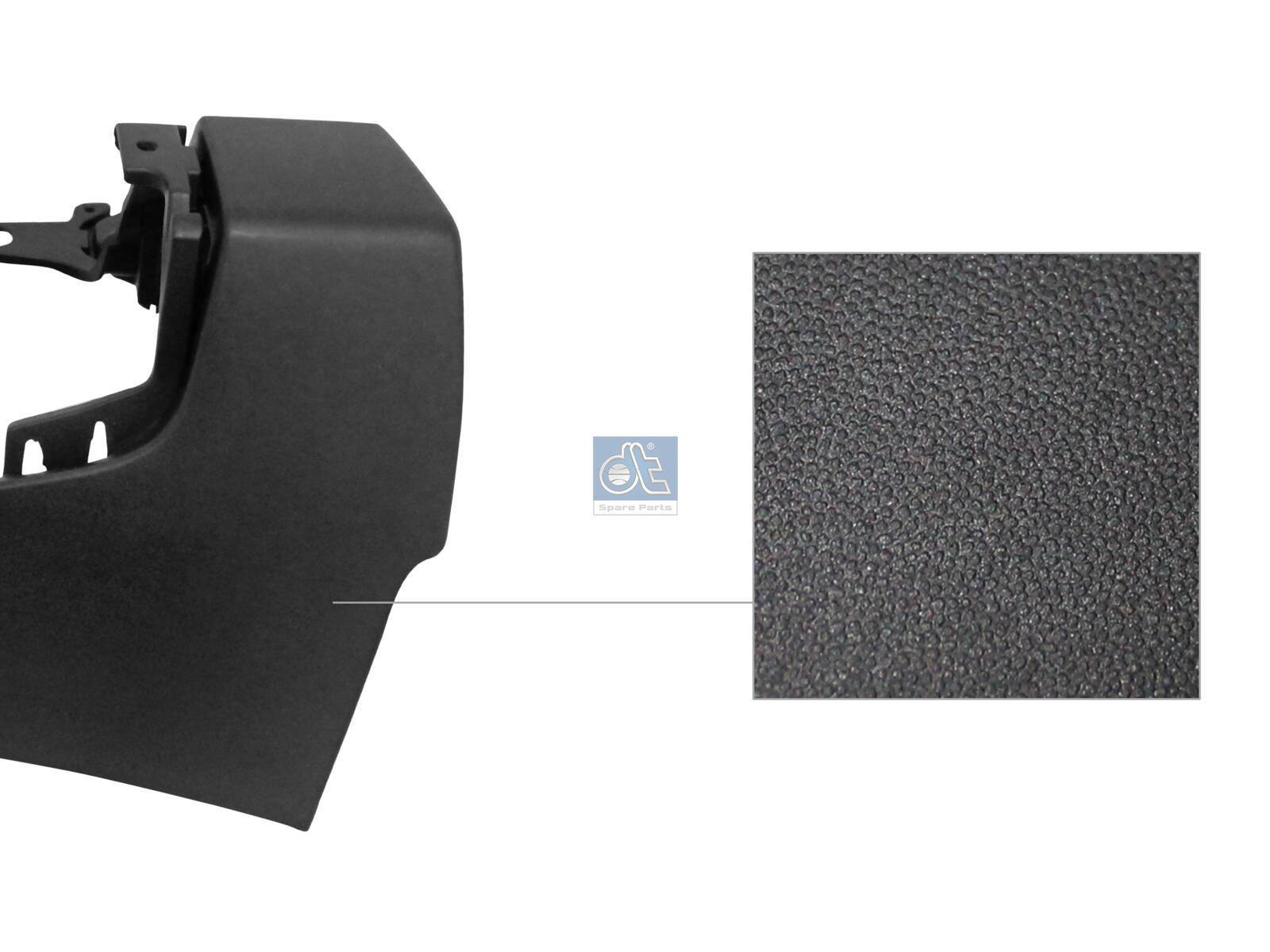 DT Spare Parts 12.82263 Bumper corner, rear, right, black