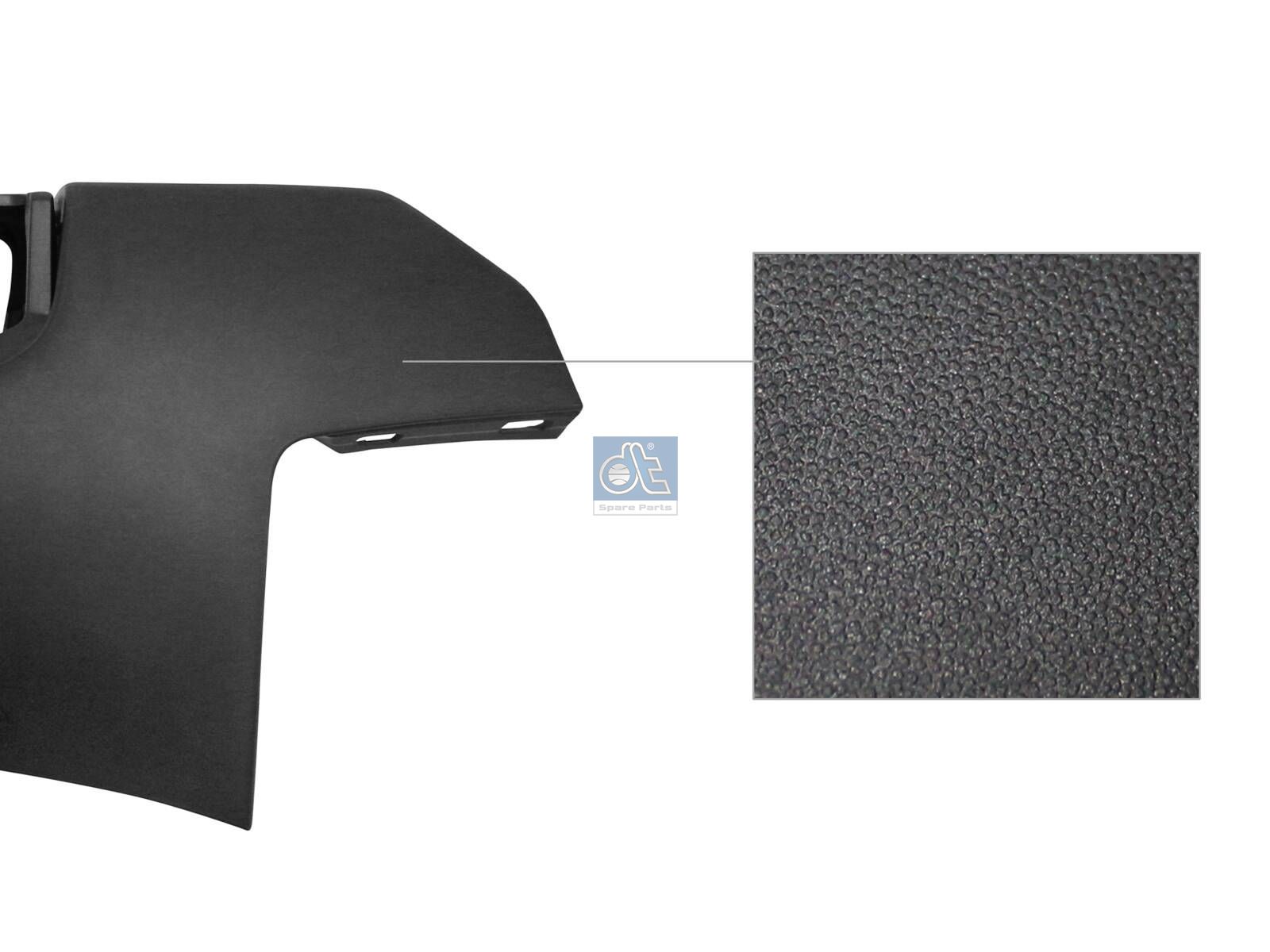 DT Spare Parts 12.82267 Bumper corner, rear, right, black