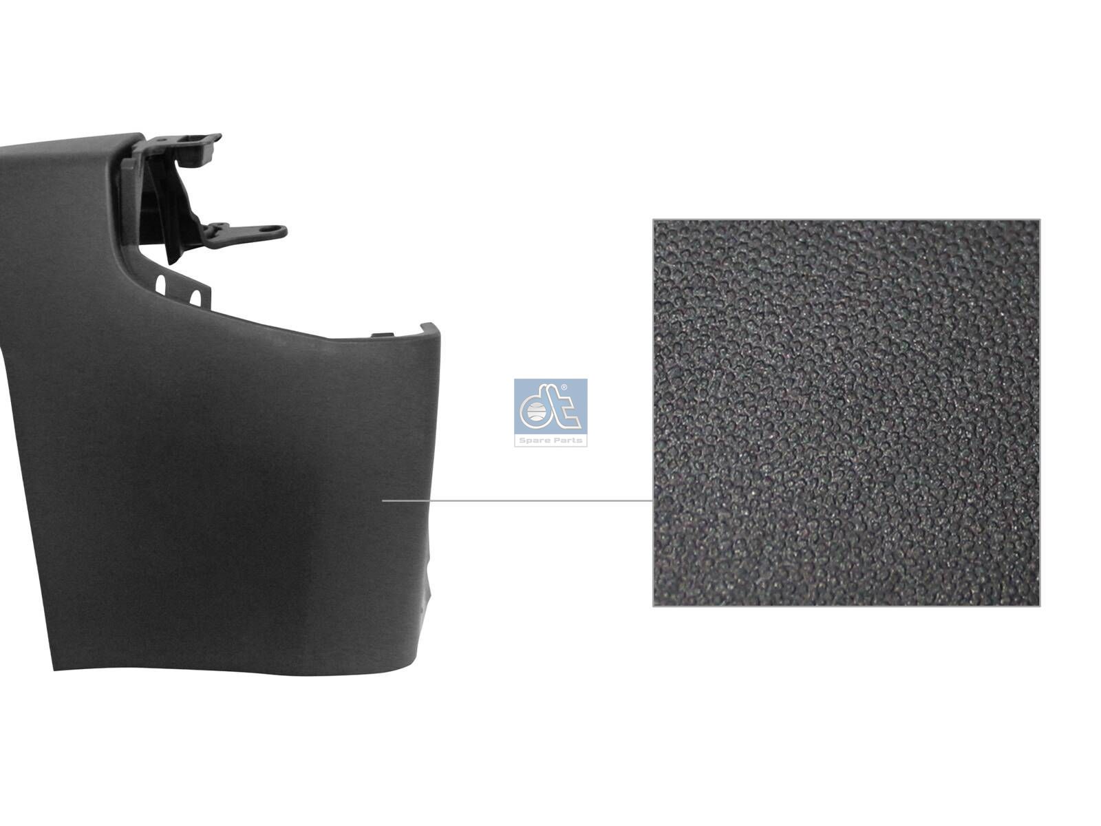 DT Spare Parts 12.82275 Bumper corner, rear, left, black