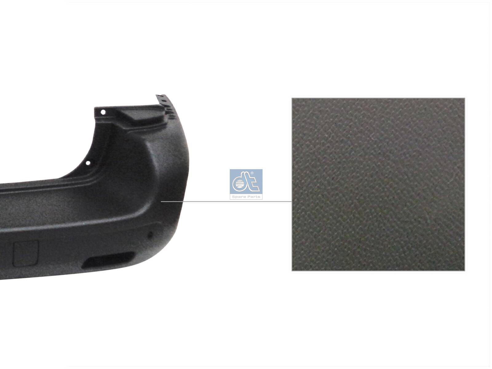 DT Spare Parts 12.82279 Bumper, rear, black