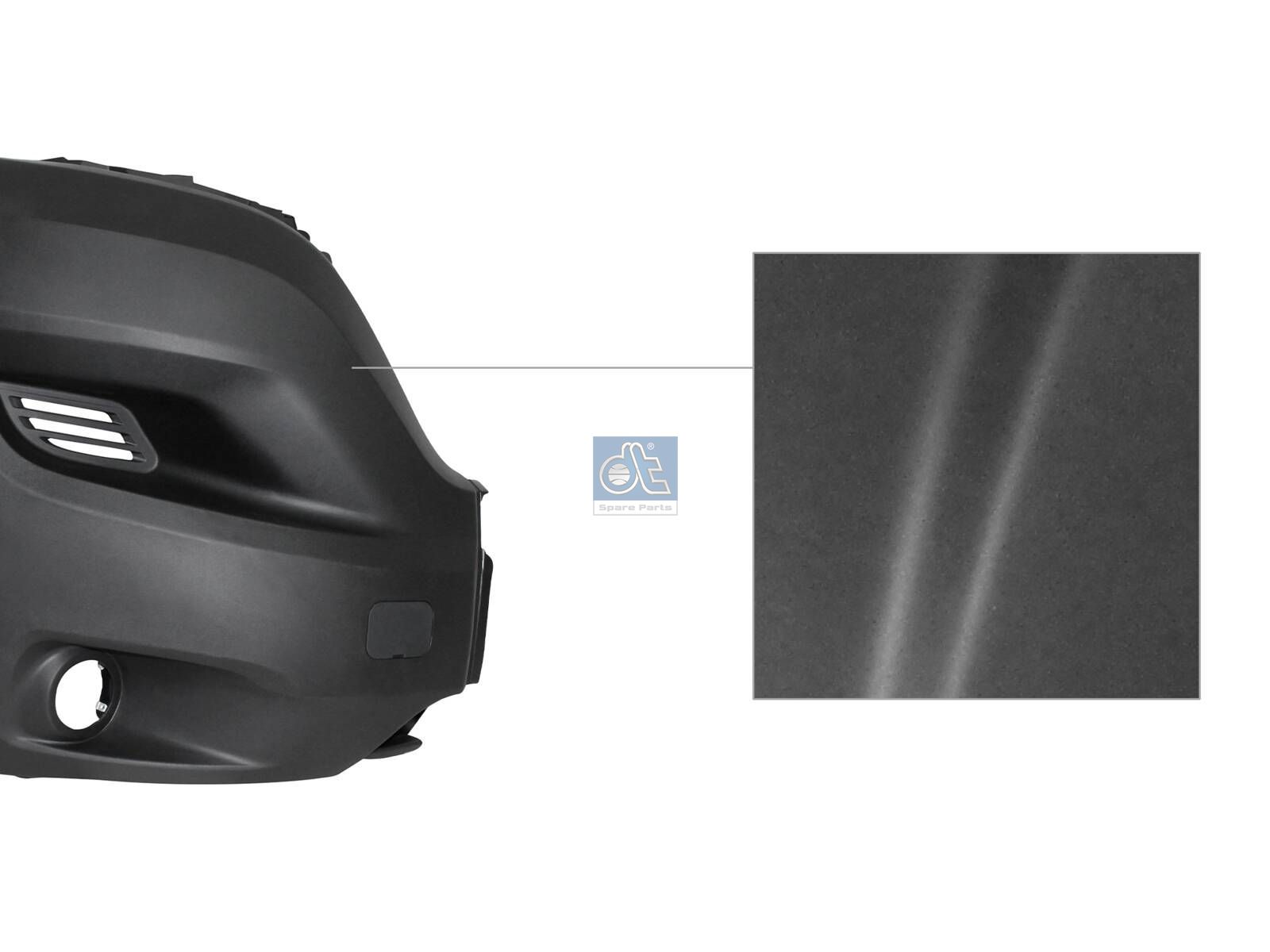 DT Spare Parts 12.82283 Bumper corner, right, black