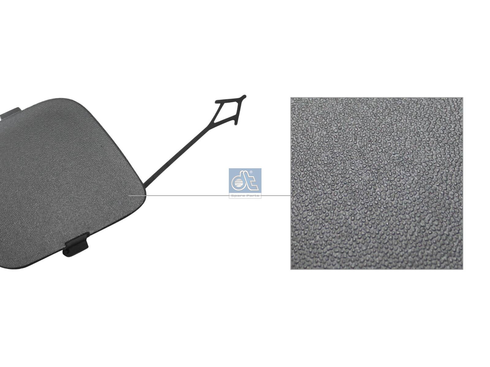 DT Spare Parts 12.82345 Cover, towing eye, front, primed