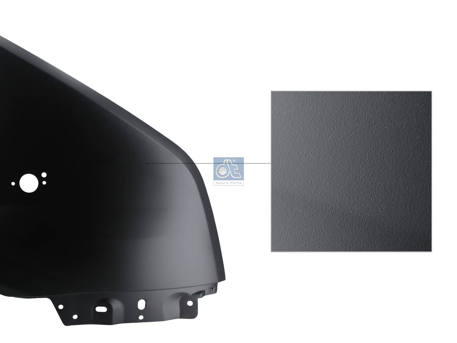 DT Spare Parts 13.80107 Fender, front, right, with bore