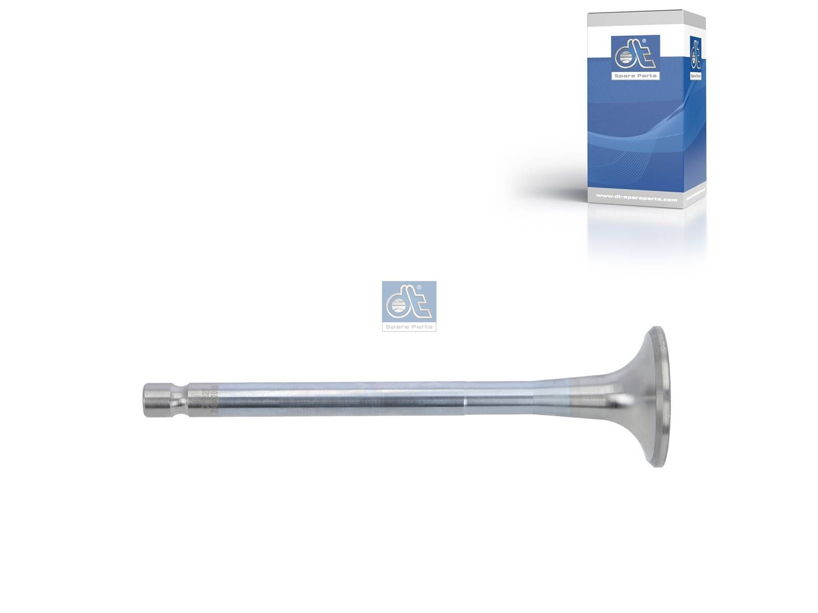 DT Spare Parts 1.10527 Exhaust valve, D1: 11 mm, D2: 44.6 mm, L: 162.5 mm, α: 45 °