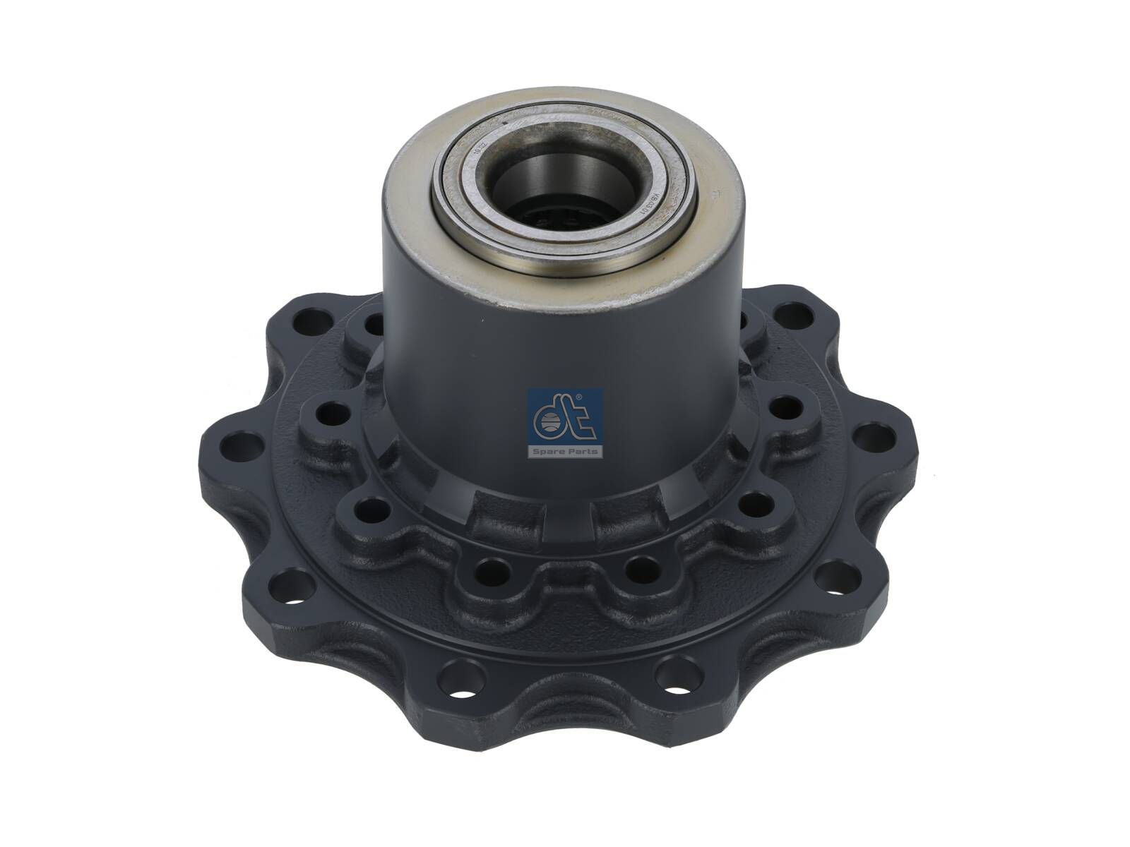 DT Spare Parts 1.17312 Wheel hub, with bearing, d1: 127.3 mm, d2: 127 mm, D: 380 mm, 10 bores, b: 22.3 mm, P: 335 mm, H: 194 mm