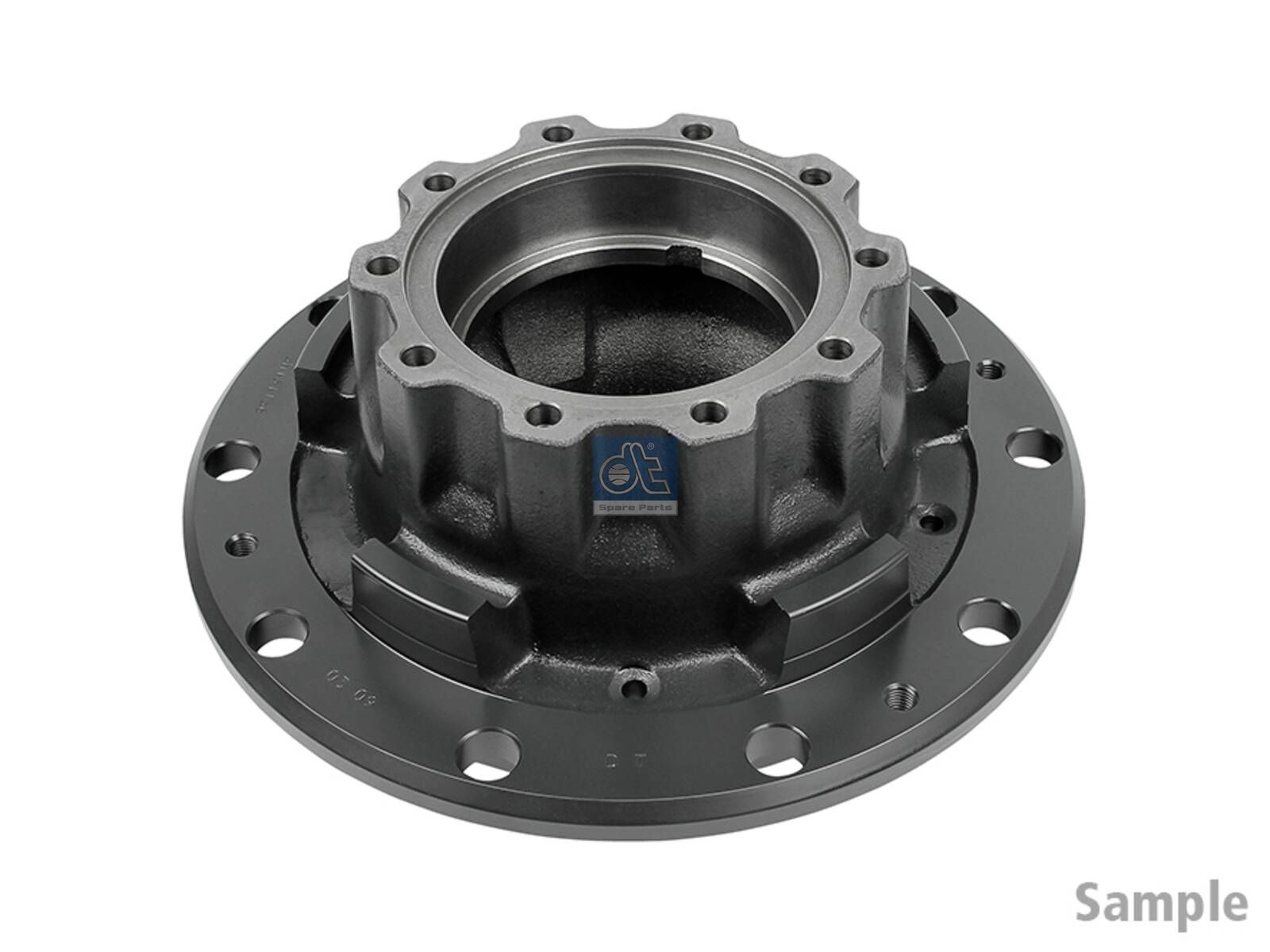 DT Spare Parts 1.17317 Wheel hub, without bearings, d1: 130 mm, d2: 140 mm, D: 375 mm, 10 bores, b: 22.4 mm, H: 184 mm