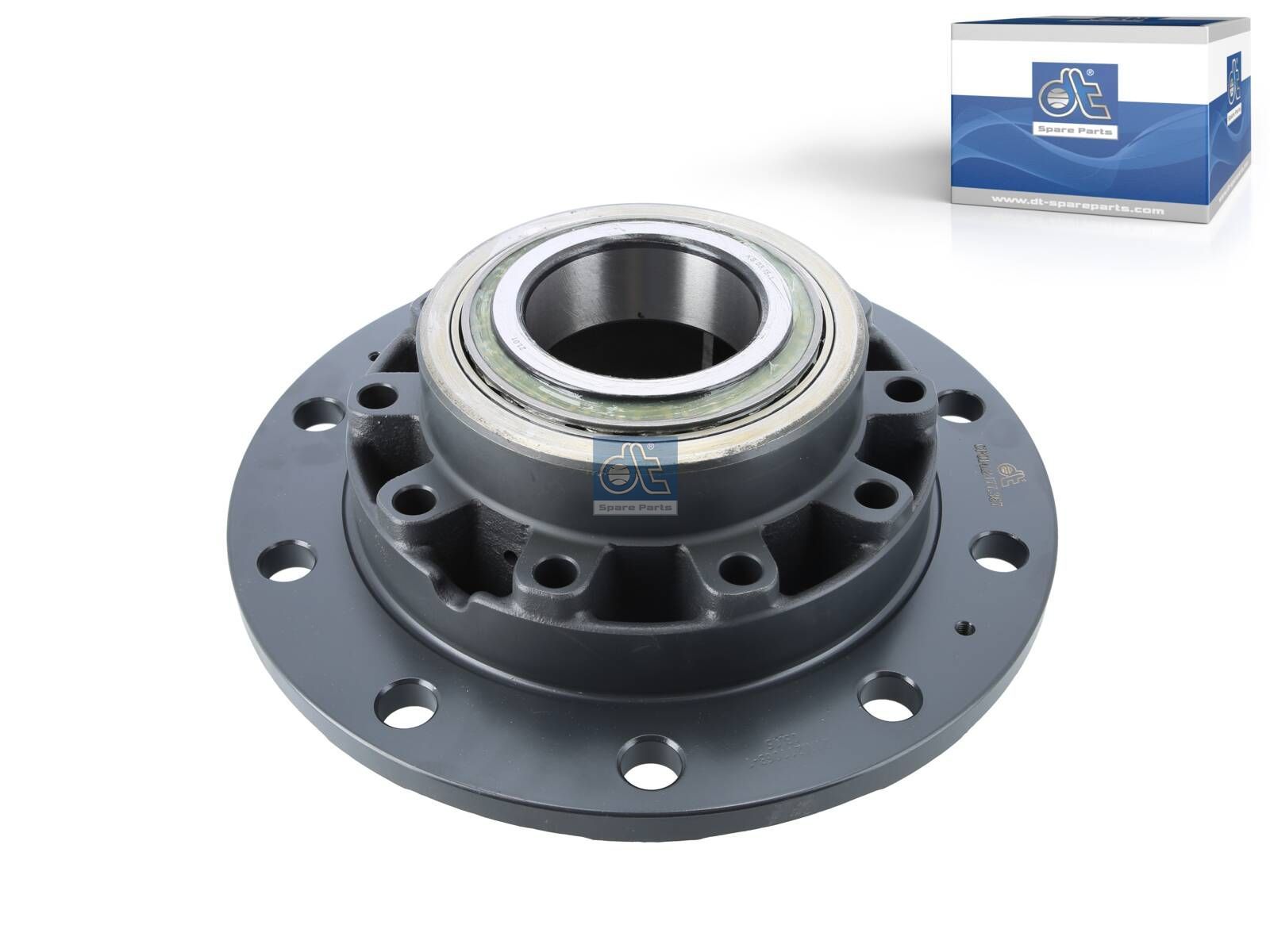 DT Spare Parts 1.17367 Wheel hub, with bearing, d1: 165 mm, d2: 165 mm, D: 385 mm, 10 bores, b: 24 mm, H: 169 mm