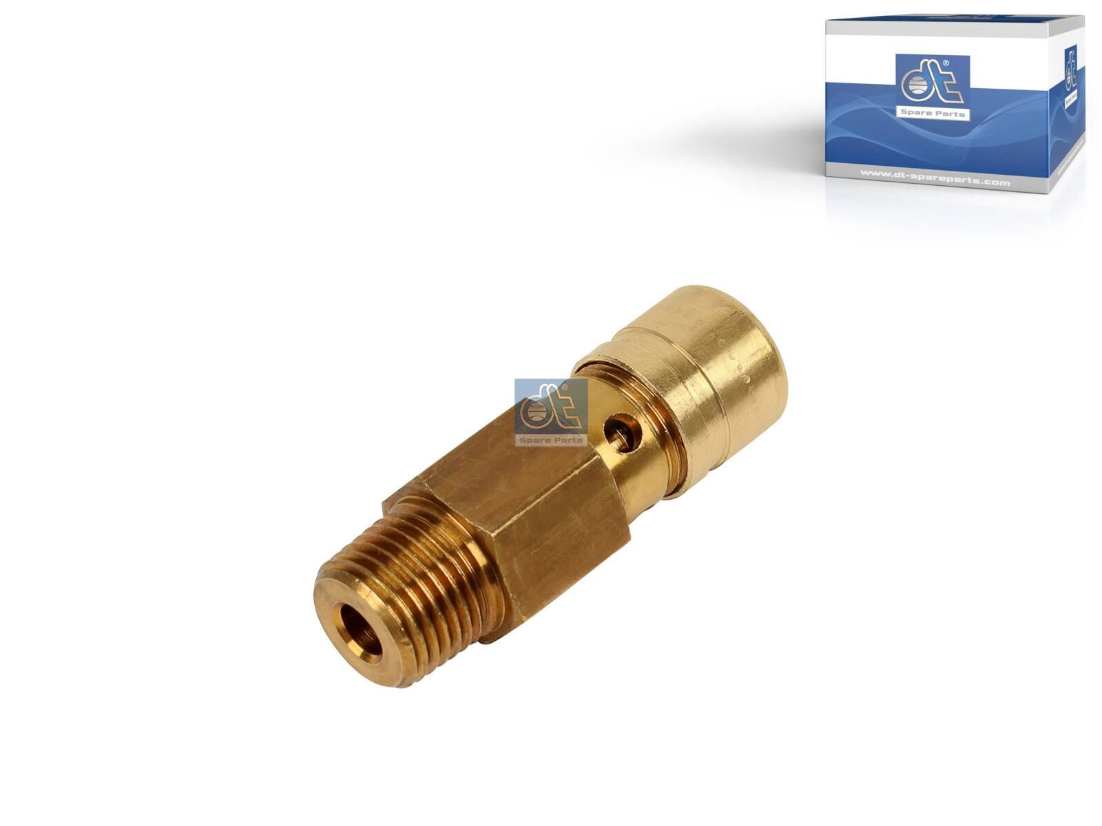 DT Spare Parts 1.18372 Safety valve, D: 18.7 mm, M16 x 1,5, LTh: 13 mm, SW: 19, L: 58.5 mm, Po: 14.3 bar, DIN 158
