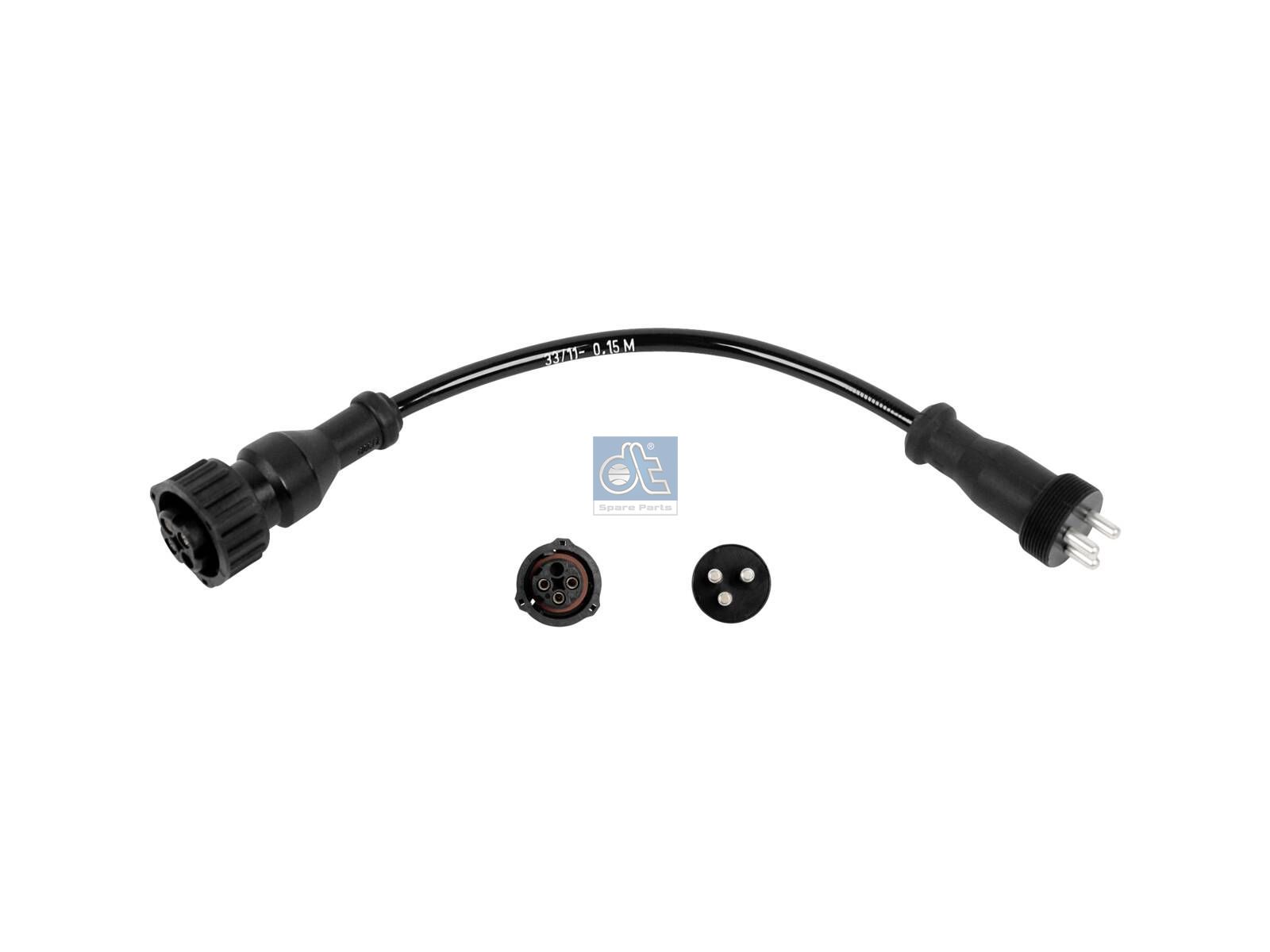 DT Spare Parts 1.18840 Adapter cable, solenoid valve, M24 x 1, L: 280 mm, 3 poles