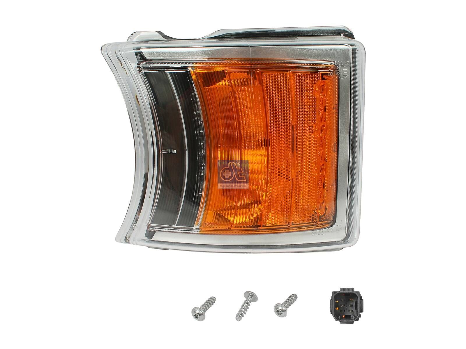 DT Spare Parts 1.21814 Turn signal lamp, with bulb, chromed reflector, 24 V, H21W