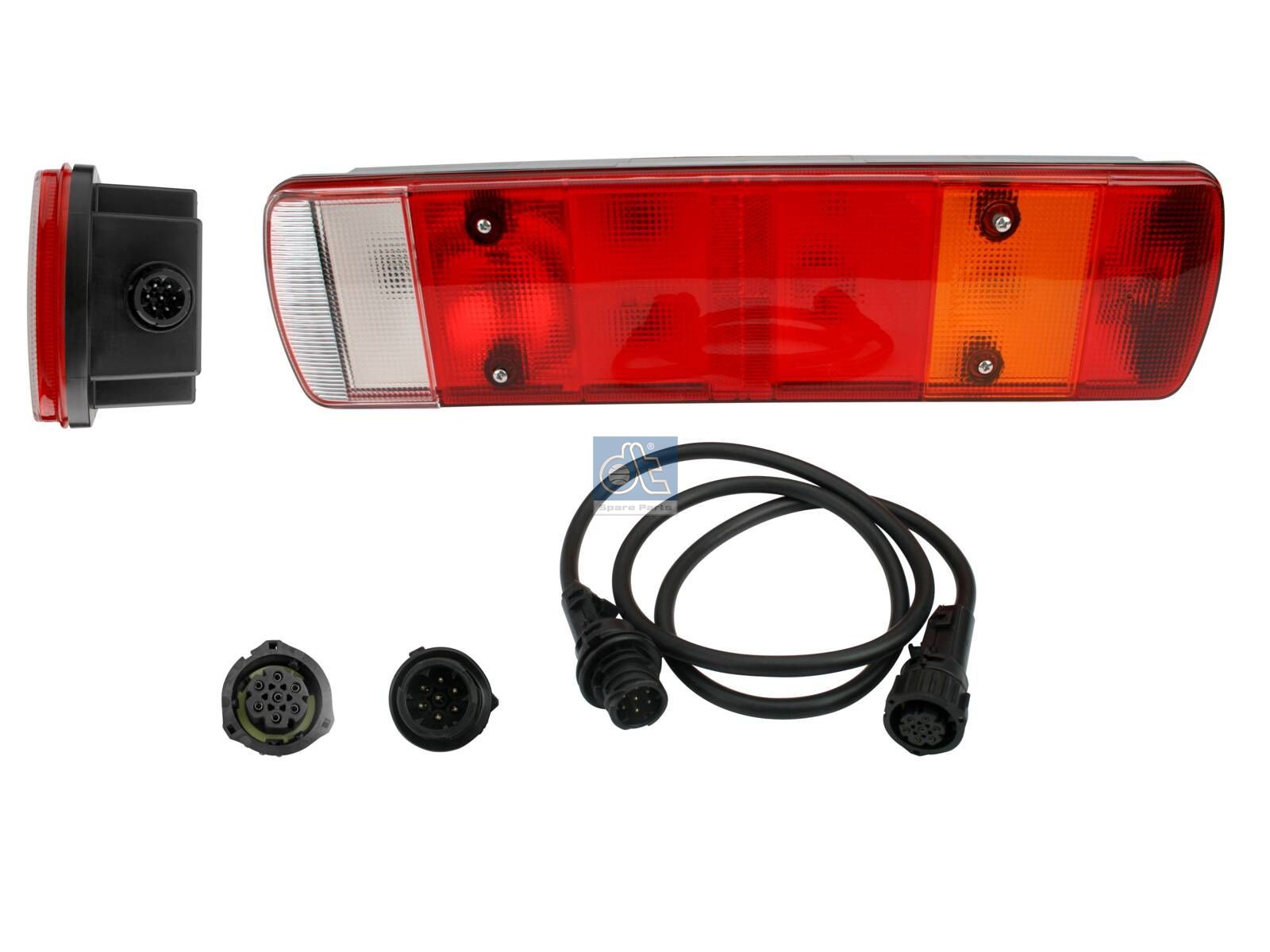 DT Spare Parts 1.21839 Tail lamp, left, 24 V, Lb: 152 mm, M8, L: 515 mm, H: 130 mm, T: 80 mm