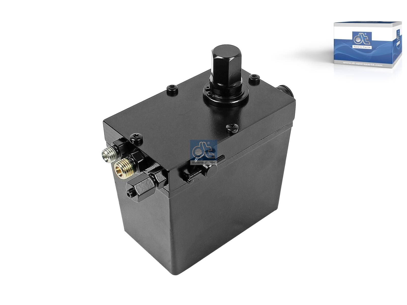 DT Spare Parts 1.23019 Cabin tilt pump, 480 ml, M12 x 1,5, M14 x 1,5, L: 130 mm, W: 80 mm, H: 121 mm, 280 bar, Pov: 370 bar