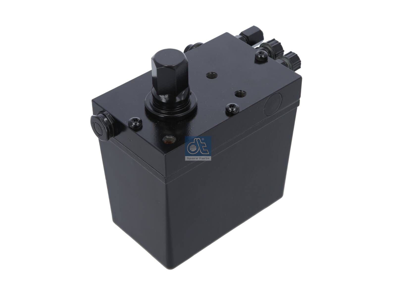 DT Spare Parts 1.23801 Cabin tilt pump, cabin, 420 ml, M14 x 1,5, M12 x 1,5, L: 130 mm, W: 80 mm, H: 122 mm, 280 bar
