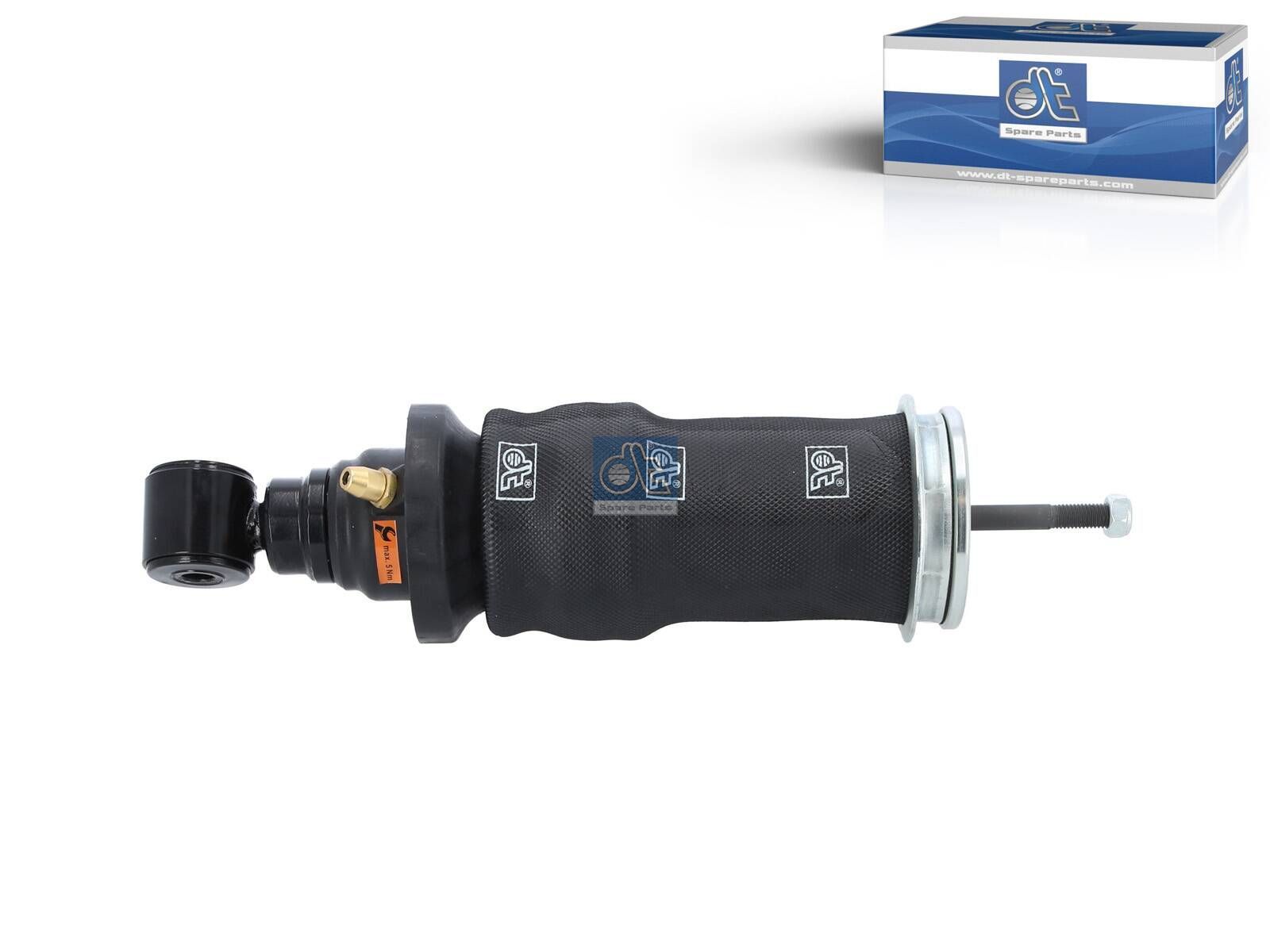 DT Spare Parts 1.25975 Cabin shock absorber, with air bellow, D1: 44.5 mm, D2: 13 mm, b: 14 mm, M12 x 1,75, Lmin: 231 mm, Lmax: 331 mm