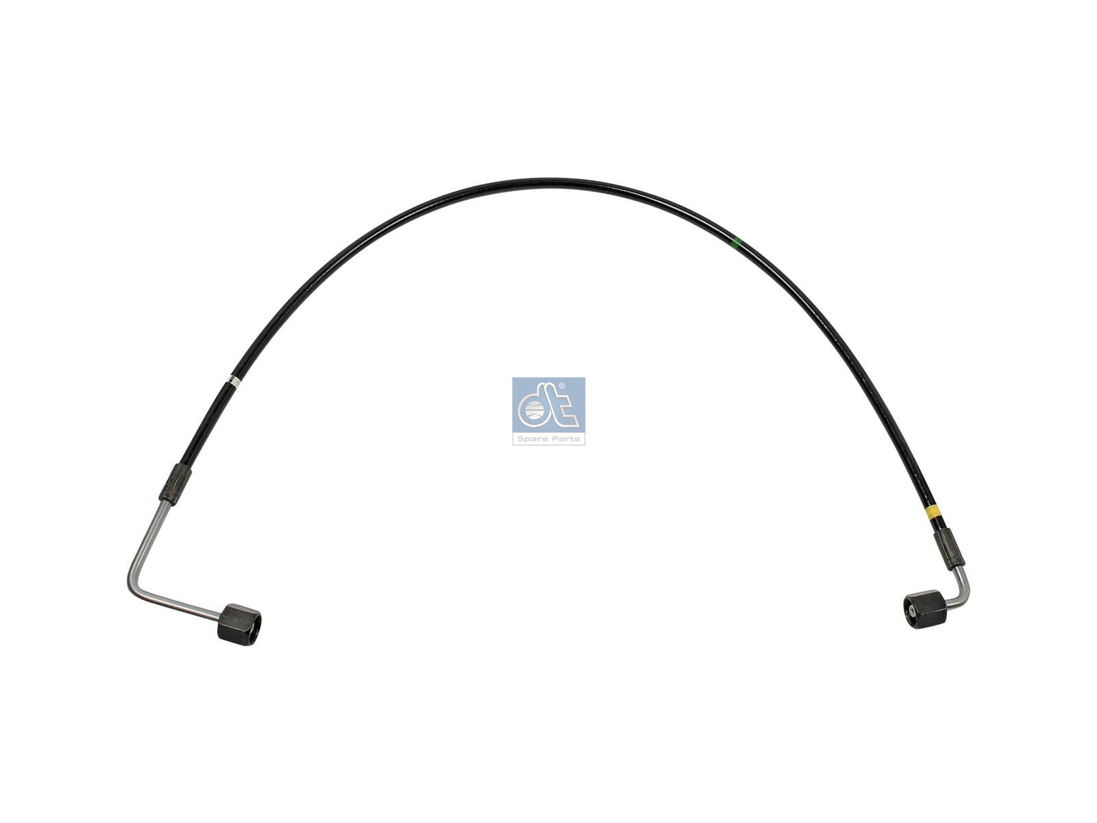 DT Spare Parts 1.28184 Hose line, cabin tilt, D: 8.5 mm, M12 x 1,5, M12 x 1,5, L1: 740 mm, 420 bar