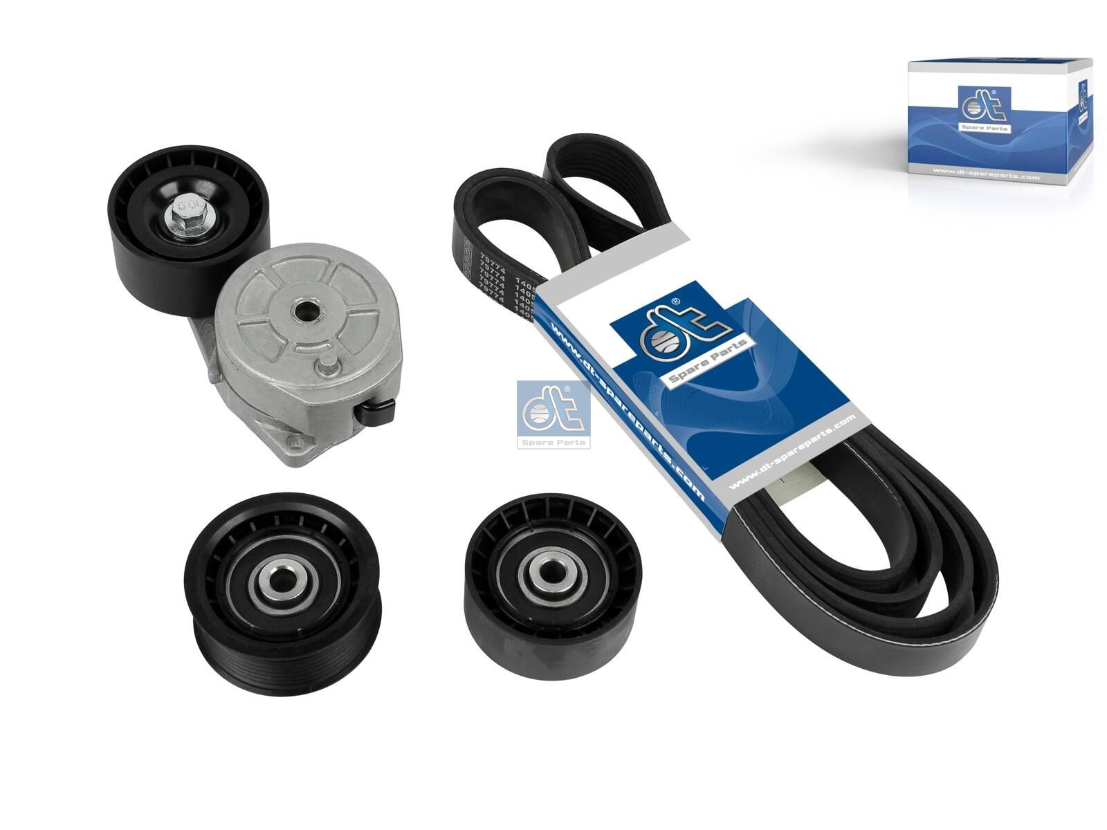 DT Spare Parts 1.31186 Belt tensioner kit, 8 PK, L: 2575 mm