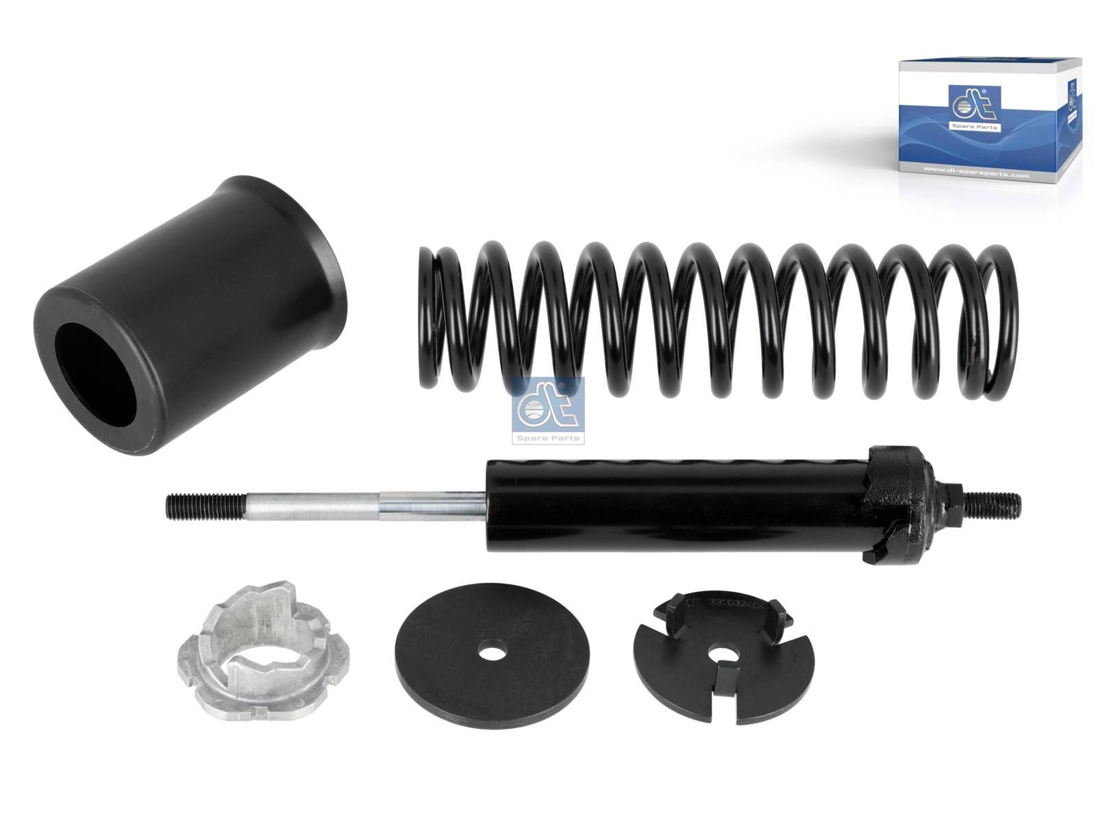 DT Spare Parts 1.32559 Cabin shock absorber, complete, D1: 40 mm, D2: 13 mm, M12 x 1,75, Lmin: 205 mm, Lmax: 311 mm