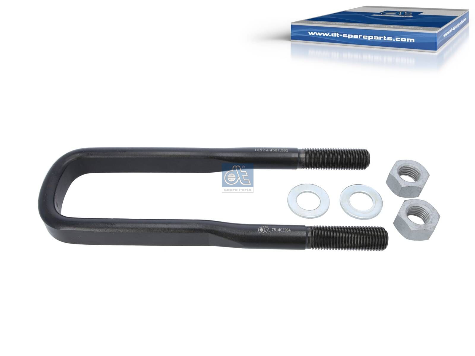 DT Spare Parts 1.32582 U-bolt-kit, r: 25 mm, R: 130 mm, M30 x 3,5, LTh: 90 mm, L: 404 mm, w: 95 mm, 10.9