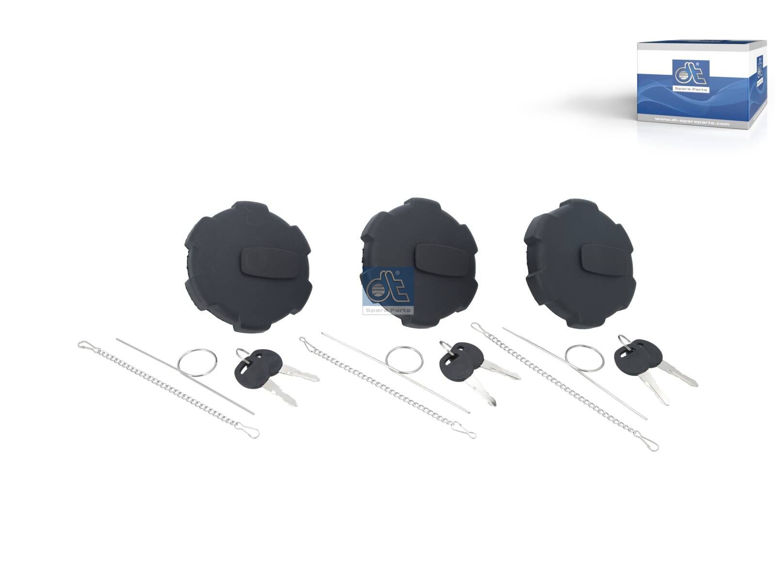 DT Spare Parts 2.00243 Filler cap kit, unventilated, lockable, D: 80 mm