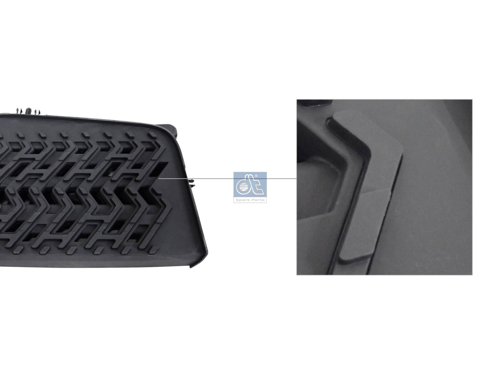 DT Spare Parts 2.01115 Step plate, center, right, grey