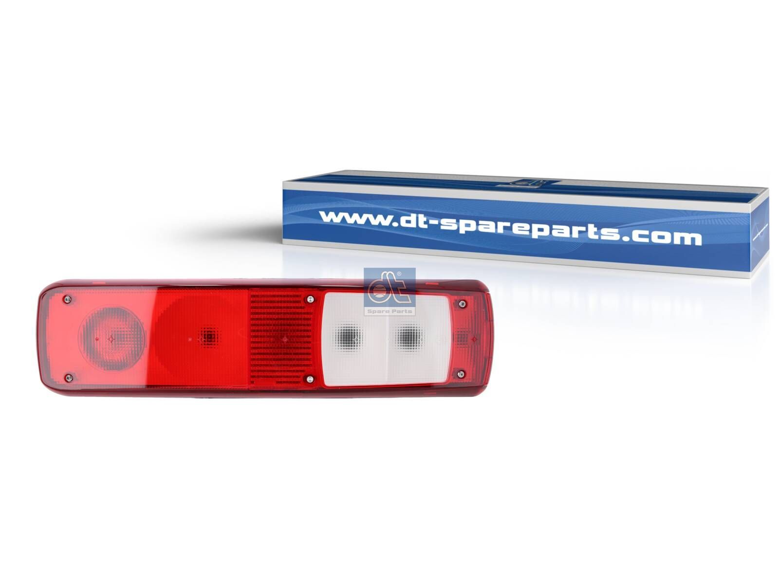 DT Spare Parts 2.24429 Tail lamp, right, with reverse alarm, 24 V, Lb: 160 mm, L: 500 mm, H: 130 mm, T: 84 mm