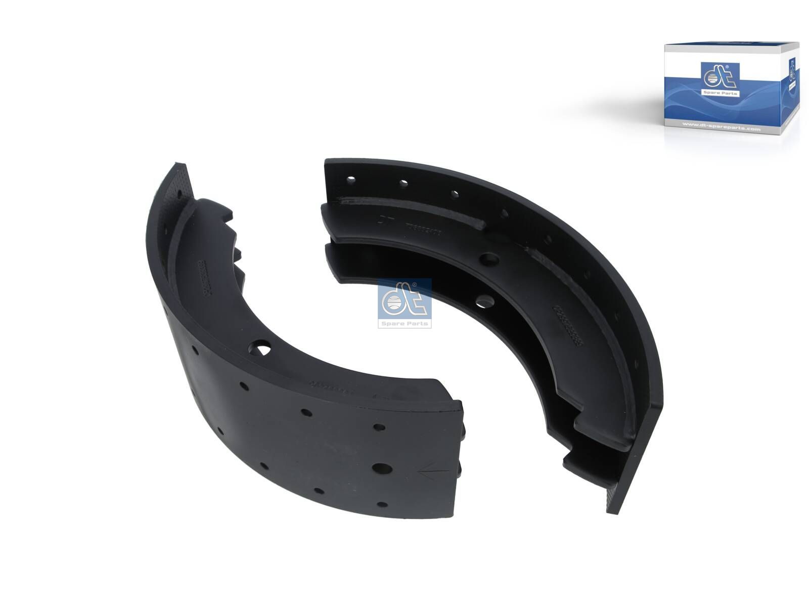 DT Spare Parts 2.40389 Brake shoe kit, D: 410 mm, b: 7 mm, W: 125 mm, S: 5 mm