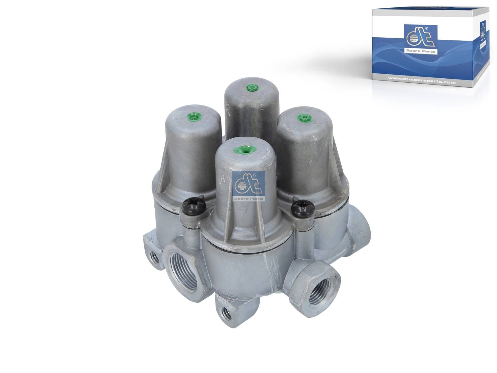 DT Spare Parts 2.44045 4-circuit-protection valve, M16 x 1,5, M22 x 1,5, Po21: 7 bar, Po22: 7 bar, Po23: 5.7 bar, Po24: 5.7 bar, Pc21: 5 bar, Pc22: 5 bar, Pc23: 4.5 bar, Pc24: 4.5 bar