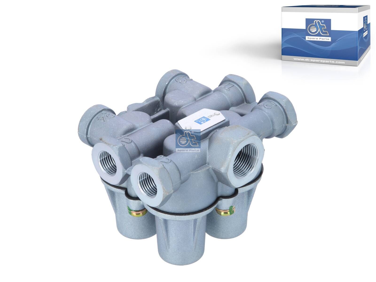 DT Spare Parts 2.44046 4-circuit-protection valve, M16 x 1,5, M22 x 1,5, max. 10 bar, Po21: 6.3 bar, Po22: 6.3 bar, Po23: 5.8 bar, Po24: 5.8 bar, Pc21: 4.5 bar, Pc22: 4.5 bar, Pc23: 3.8 bar, Pc24: 3.8 bar