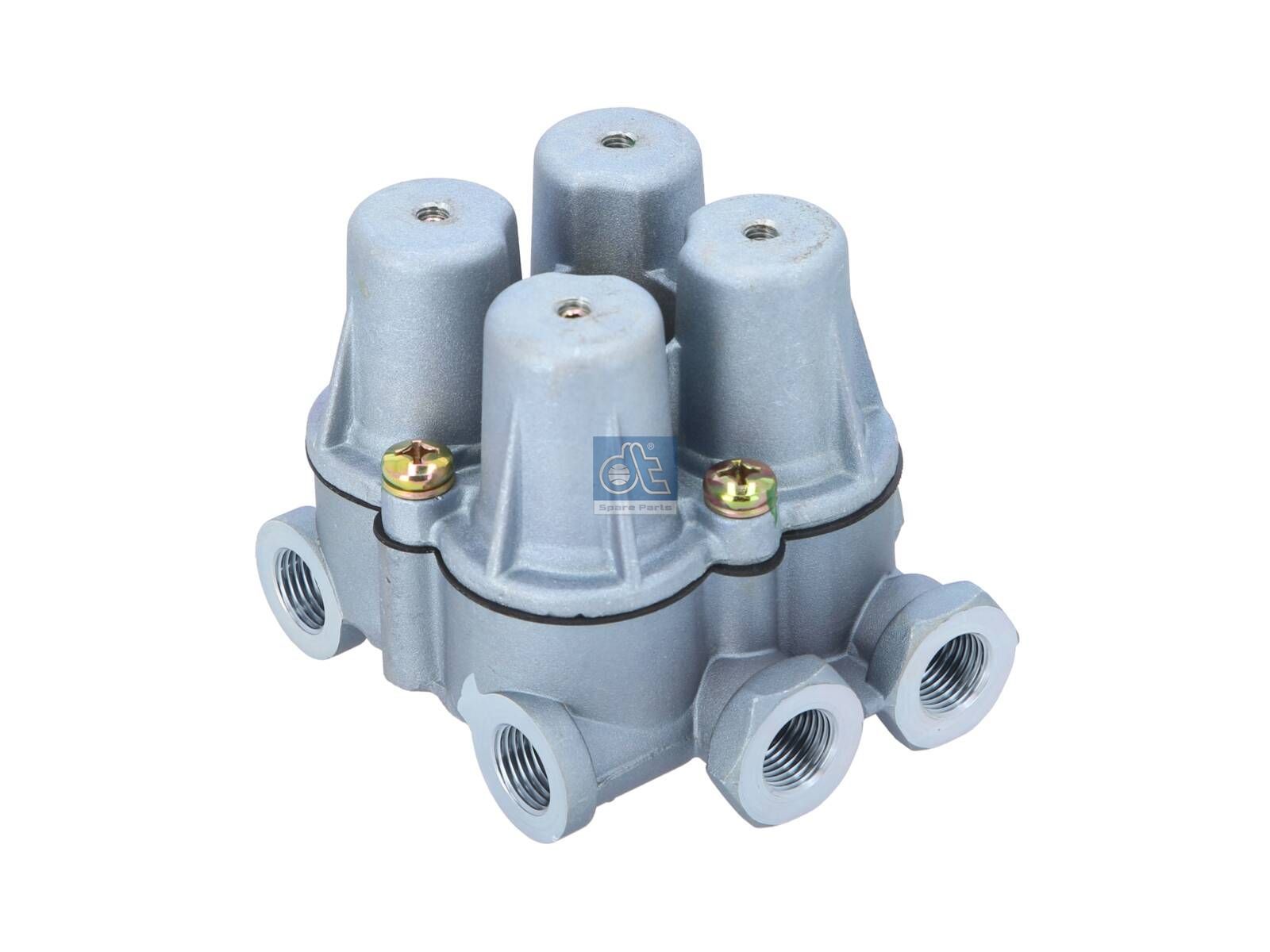 DT Spare Parts 2.44046 4-circuit-protection valve, M16 x 1,5, M22 x 1,5, max. 10 bar, Po21: 6.3 bar, Po22: 6.3 bar, Po23: 5.8 bar, Po24: 5.8 bar, Pc21: 4.5 bar, Pc22: 4.5 bar, Pc23: 3.8 bar, Pc24: 3.8 bar