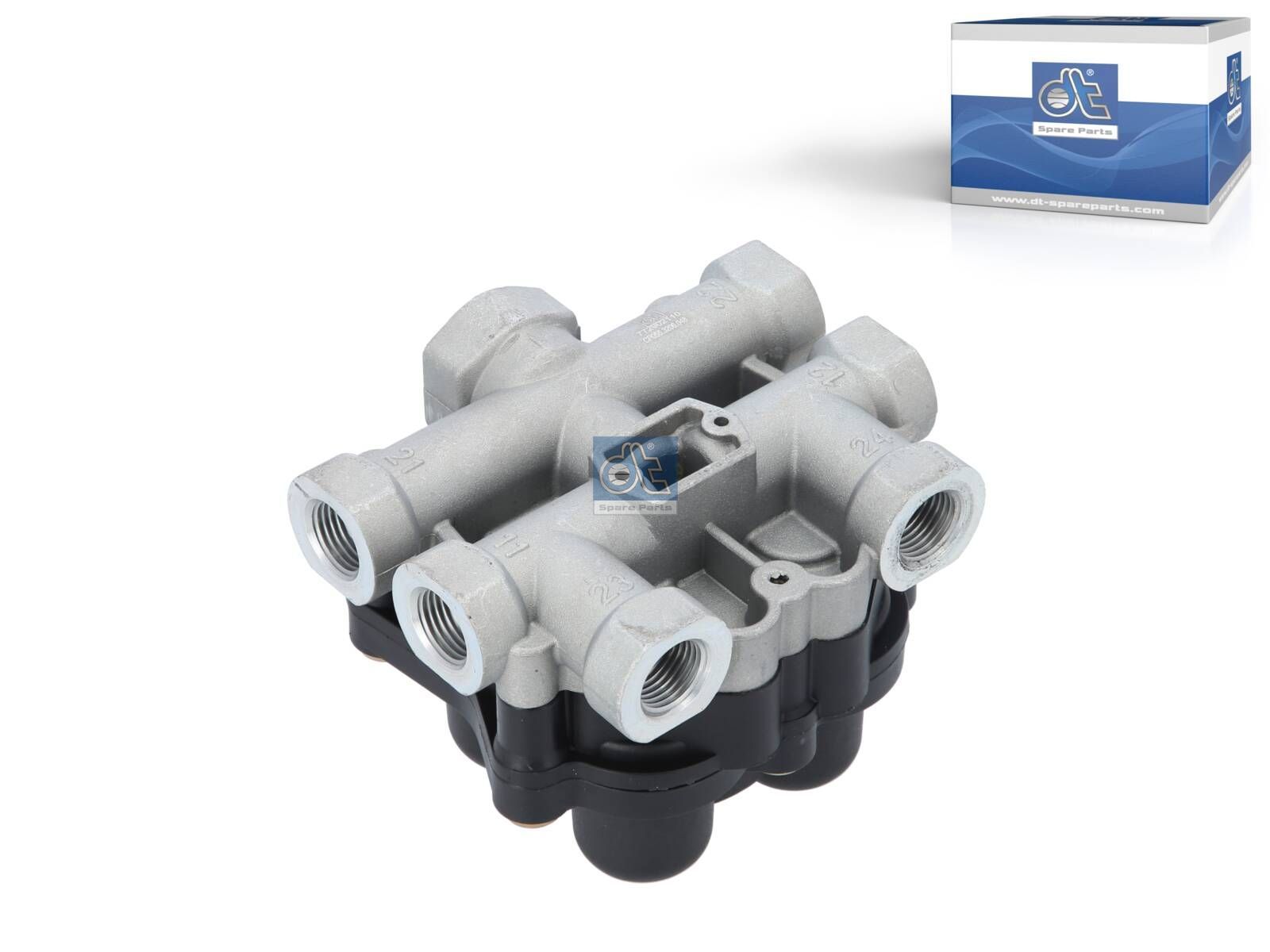 DT Spare Parts 2.44048 4-circuit-protection valve, M16 x 1,5, M22 x 1,5, max. 20 bar, Po21: 6.3 bar, Po22: 6.3 bar, Po23: 5.8 bar, Po24: 5.8 bar, Pc21: 5 bar, Pc22: 5 bar, Pc23: 4.5 bar, Pc24: 4.5 bar